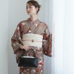 浴衣 レディース セット utatane 高級変わり織 浴衣3点セット ココアと赤茶のあざみ砂嵐 フリーサイズ 浴衣セット(ゆかた・帯・下駄) 上質 うたたね レトロ ●