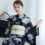 浴衣 レディース セット utatane 高級変わり織 浴衣3点セット 紺地に青白磁の紫陽花 フリーサイズ 浴衣セット（ゆかた・帯・下駄）うたたね レトロ ●