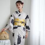 浴衣 レディース セット ニコアンティーク 高級変わり織 浴衣3点セット 黒い帆船 フリーサイズ 浴衣セット(ゆかた・帯・下駄)レトロ ●