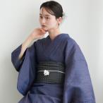 浴衣 レディース セット utatane 本麻 近江縮浴衣+清江絞り 有松染め兵児帯 3点セット 紺玉虫 特選 フリーサイズ 浴衣セット(ゆかた・帯・下駄) 夏着物
