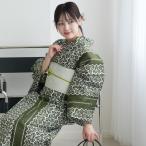 浴衣 レディース セット utatane セパレート 高級変わり織 二部式浴衣3点セット 抹茶の絞り柄 フリーサイズ 浴衣セット（ゆかた上下・帯・下駄）レトロ