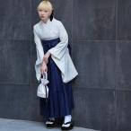  hakama б/у распродажа церемония окончания кимоно . hakama. 2 позиций комплект утилизация кимоно комплект цветок декоративная шпилька * голубой серый 2 сяку рукав кимоно 2way hakama длина одежды настройка возможность накладывающийся воротник .. есть settled большой студент покупка 
