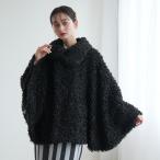 着物コート ケープ 冬 レディース ニコアンティーク プードルファー ブラック 黒 ポンチョ 和洋兼用 洋服兼用 和装コート シープ調ボア 裏地柄付き 猫 防寒