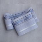 半幅帯 博多織 utatane×井上絹織 紗 四寸単帯 正絹 下り藤献上 ブルー 日本製 本場筑前博多織 博多帯 博多献上 ひとえ帯 本筑 シルク 浴衣 夏着物 証紙付き