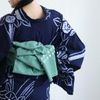 兵児帯 浴衣 utatane 綿麻 清江絞り 有松染め 兵児帯 菱 グリーン レディース 女性 日本製 国産 夏用 夏着物 天然素材 麻混 ゆかた 上品 大人 伝統工芸 ●