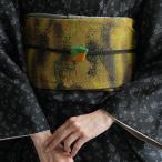 帯留め日本製蒔絵帯留め緑扇銀波上品...