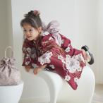 浴衣 子供 女の子 ひよこ商店 kids 高級変わり織 子供浴衣3点セット えんじに麻の葉と重なる梅 こども浴衣セット(ゆかた・帯・下駄) レトロ キッズ
