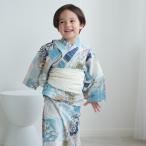浴衣 子供 男の子 アウトレット 子供浴衣2点セット 水色の市松と菖蒲 気になる人は気になる?少々難あり こども浴衣セット ゆかた・帯 返品交換不可