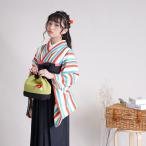 ショッピング着物 袴用着物 中古 着物単品 販売 卒業式 リサイクル着物 着物 袴用 短丈 ひよこ商店 ジュニア レディース 重ね衿縫い付済 ストライプ レトロ 販売 購入