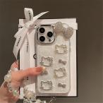 ショッピングiphone13 ストラップ付き iphone17ケース蝶結び キラキラiphone16ケース iphone14ケースiphone13ケース韓国 かわいい人気スマホケース キティちゃん ラインストーン付き