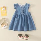 детская одежда One-piece Kids девочка ребенок одежда Denim One-piece лето детская одежда младенец женщина . модный симпатичный "Семь, пять, три" входить . входить . уход за детьми .110cm 100 90 80 73 66