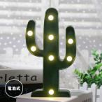 LED インテリアライト サボテン 電球色 グリーン 電池式 室内用 卓上 壁掛け テーブルランプ  ...