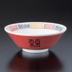 業務用ラーメンどんぶり赤巻（朱巻き）雷紋切立７．０丼・21.5cm
