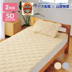 ダニを寄せ付けない敷パッド 除湿機能付き 2枚組 セミダブル - アース製薬 山甚物産 ダニ 対策 湿気 快適 睡眠 除湿 ベッド マット 消臭 四隅ゴム付き 除湿