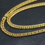 メール便送無料 ゴールド喜平ネックレス 6mm幅 6面カットダブル ゴールドプレーティング喜平ネックレスチェーン サージカルステンレス製 45cm 50cm 55cm 60cm