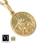 18金 メンズ ネックレス コイン 18kレディース イエローゴールド「Pray to God lucky Greg ゴールド ペンダント トップ」※ペンダントのみ[K18 YG チャーム]