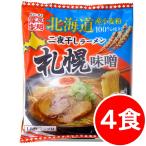 2000円ポッキリ 2000えん以下 送料無 北海道ラーメン 味噌 札幌ラーメン 4食 袋麺 二夜干し 乾麺 食品 お取り寄せ