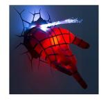 3D Wall Art Nightlight Spiderman Hand 3Dウォールアートバッテリー常夜灯スパイダーマンハンド