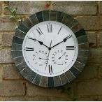 [プリムローズロンドン] Primrose London スレート材風、屋外ガーデン用・壁掛け時計 - 35.5cm (14") GG0