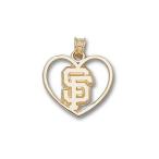 MLB - San Francisco Giants 10K Gold ''SF'' Heart Pendant