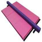 The Beam Store Purple Suede Balance Beam and Pink Folding Panel Mat (8-Feet)