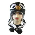 Plush Penguin Animal Hat - Penguin Hat with Ear Flaps and Poms ぬいぐるみ 人形