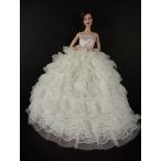 Beautiful White Gown with Tons of Ruffles Ball Gown Made to Fit the Barbie バービー Doll 人形 ドー