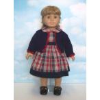 Red and Blue Plaid Dress with Cardigan Sweater. Fits 18" Dolls like American Girl アメリカンガール