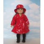 Red Raincoat with Belt and Hat. Fits 18" Dolls like American Girl アメリカンガールR 人形 ドール