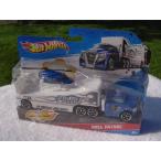 hot wheels police tractor trailer truck with helicopter roll patrolミニカー モデルカー ダイキャス