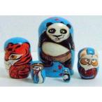 5pcs Hand Painted Russian Nesting Doll of Kung Fu Panda MEDIUM Style 3 ドール 人形 フィギュア