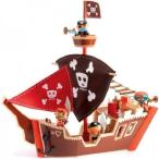 Djeco Arty Toys アクションフィギュアs Ze Wooden Pirate Ship Boat