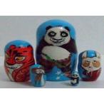 5pcs Hand Painted Russian Nesting Doll of Kung Fu Panda MEDIUM Style 2 ドール 人形 フィギュア