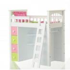 Doll Loft Bed with Hot Pink &amp; Green Apple Linens ドール 人形 フィギュア