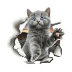  настенный стикер .. кошка животное модный чёрный кошка три шерсть кошка кошка ребенок часть магазин наклейка симпатичный . уборная cat лапа интерьер обои смешанные товары для туалета бак стена поверхность vr01686