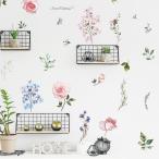 ウォールステッカー 植物 おしゃれ 北欧 花 薔薇 蝶 葉っぱ カフェ ナチュラル シール 窓 草 リーフ cafe 葉 玄関 廊下 昭和 レトロ インテリア トイレ vr02789