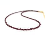 Gempires Natural Red Garnet Beads Necklace, Faceted Beads, Energy Healing Crystals, Gold Plated Chain, Birthday, Gift for Her, Gemstone Jewe