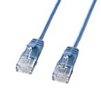 サンワサプライ カテゴリ6準拠極細LANケーブル (ブルー、0.5m) KB-SL6-005BL