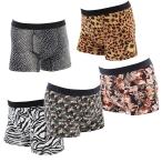 PREMIUM 普通丈 プリント ボクサーパンツ ナイロンマイクロ糸 ストレッチ（前開き）メンズインナー アニマル