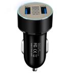 【並行輸入品】USB2ポート カーチャージャー ブラック シガーソケット スマホ 合計3.1A 急速充電 電圧計 車載 12V 24V _