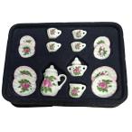 [ параллель импортные товары ] миниатюра чайная посуда комплект 1/12 шкала rose рисунок кукольный дом посуда тарелка чайная чашка teapot мелкие вещи _