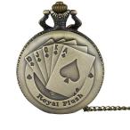 Yahoo! Yahoo!ショッピング(ヤフー ショッピング)【並行輸入品】トランプデザイン アンティーク風 懐中時計 チェーン付き おしゃれ メンズ レディース _.