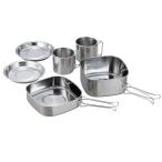 カクセー(Kakusee) アウトドア クッカー 角型 6点 セット ステンレス 鍋 フライパン 皿 マグカップ 直火 キャンプ PP-04 __