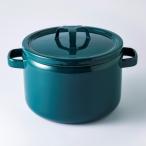 富士ホーロー 匠シリーズ 22cm 深鍋 両手鍋 琺瑯 鉄緑 グリーン TKM22DWG/TKM-22DW.G 5.6L __