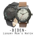 腕時計 メンズ BIDEN メンズ腕時計 バイデン BD008 SEIKOムーブメント 日常生活防水 文字盤が狼 ロックなデザインウォッチ レザー