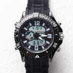 腕時計 メンズ メンズ腕時計 HPFS1702-BKBK2 アナデジ デジアナ アナログ&amp;デジタル クロノグラフ 防水 ダイバーズウォッチ風