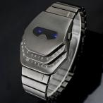 腕時計 メンズ メンズ腕時計 LED002 ガンメタ LEDデジタル時計 デイデイト 日付表示