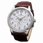 取寄品 腕時計 メンズ Salvatore Marra メンズ腕時計 サルバトーレマーラ  SM18107-SSWH 多軸 革ベルト  送料無料