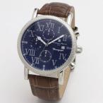 取寄品 腕時計 メンズ Salvatore Marra メンズ腕時計 サルバトーレマーラ SM19109-SSBL クロノグラフ 革ベルト 防水 送料無料