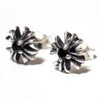 Yahoo! Yahoo!ショッピング(ヤフー ショッピング)2個セット（両耳用） / メンズ ピアス / 9mm フローラルクロス（クロス・フローリー） ブラックジルコニア埋込み シルバー925 スタッドピアス  /SILVER925